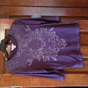 Christopher & Banks L Purple Top